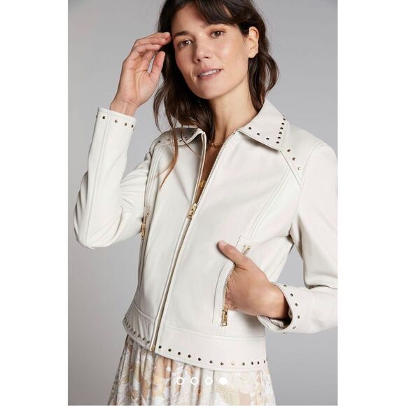 NWT Anthropologie x Lamarque Gali Studded Leather Jacket Size XL - Picture 1 of 10